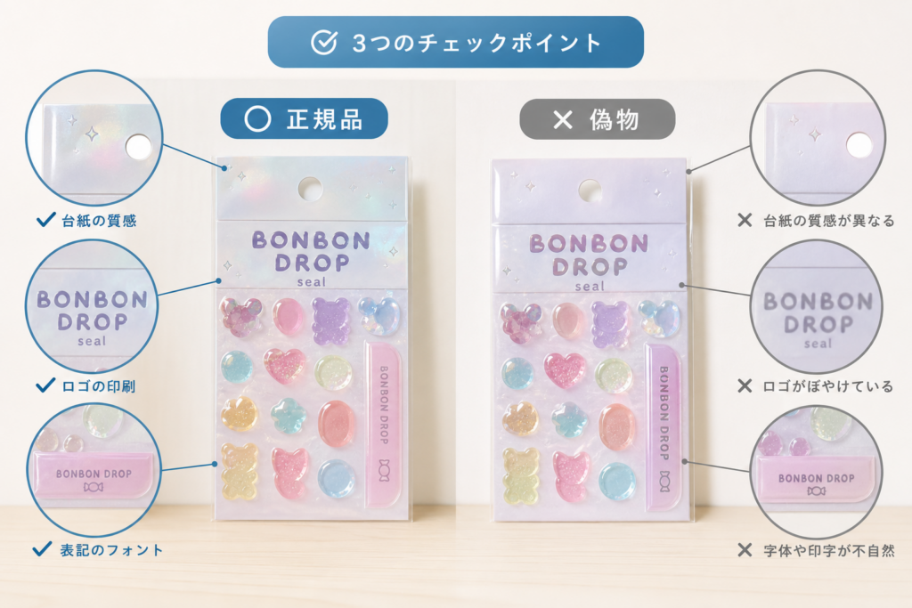 正規品と偽物の見分け方：台紙・ロゴ・表記をチェック