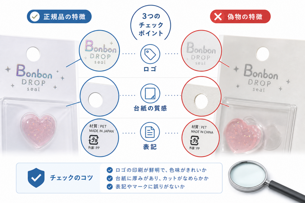 正規品と偽物の見分け方：台紙・ロゴ・表記をチェック