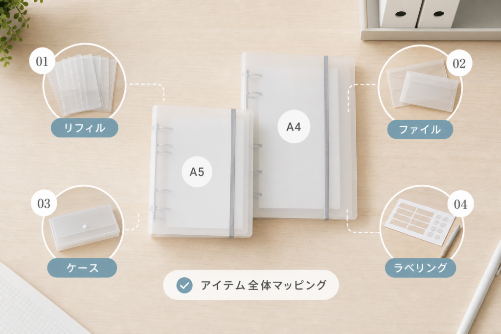 無印で買えるシール帳向きアイテムの全体マッピング