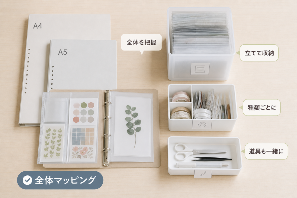 無印で買えるシール帳向きアイテムの全体マッピング
