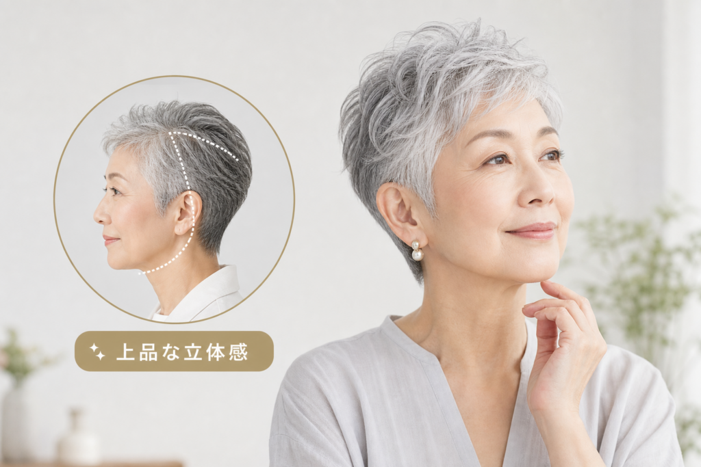 白髪・グレイヘア×ベリーショートで上品でかっこいい70代になる方法