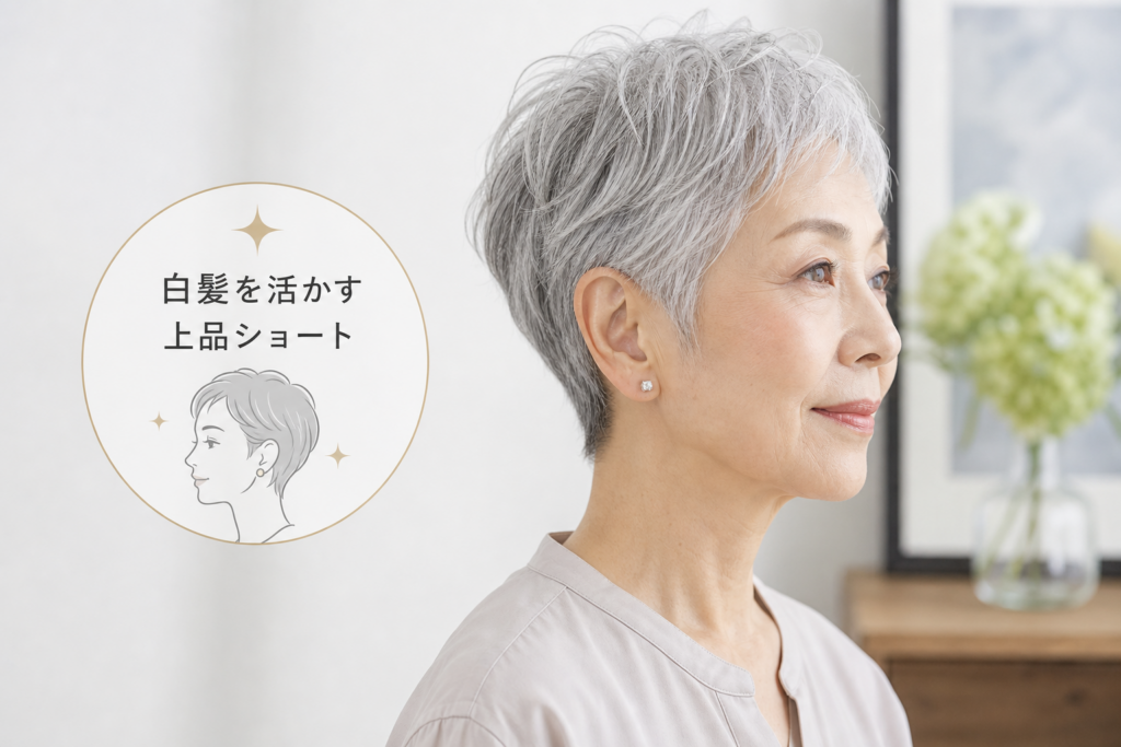 白髪・グレイヘア×ベリーショートで上品でかっこいい70代になる方法