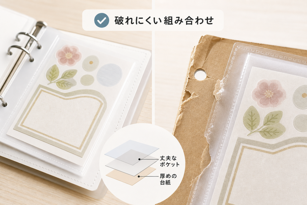 素材別ガイド 台紙とポケットの相性と破れ防止のポイント