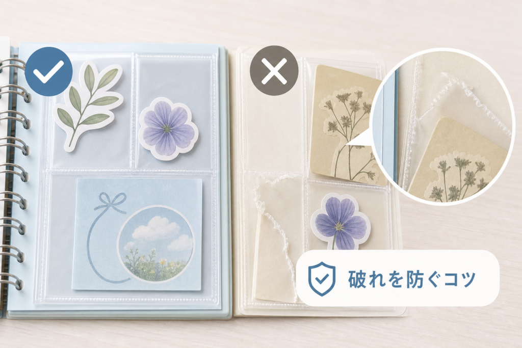 素材別ガイド 台紙とポケットの相性と破れ防止のポイント