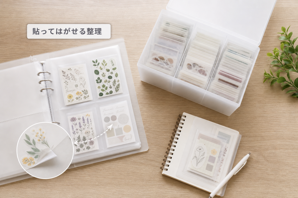 貼ってはがせるシール収納を無印で実現するコツ