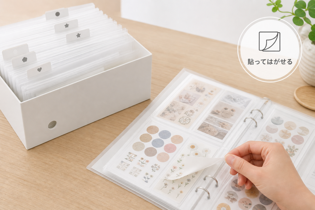 貼ってはがせるシール収納を無印で実現するコツ