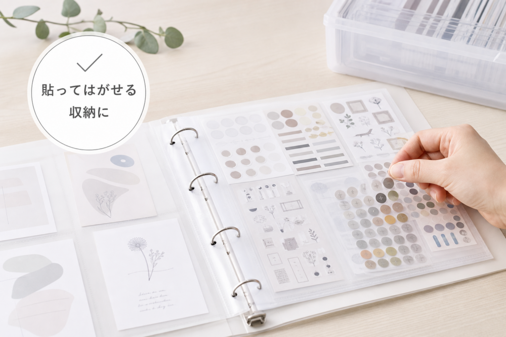 貼ってはがせるシール収納を無印で実現するコツ