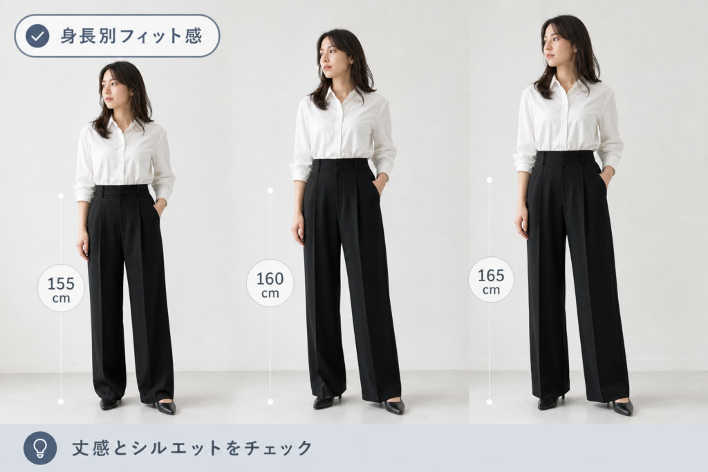 身長別フィット感の違い：155cm～165cmのサイズ選びポイント