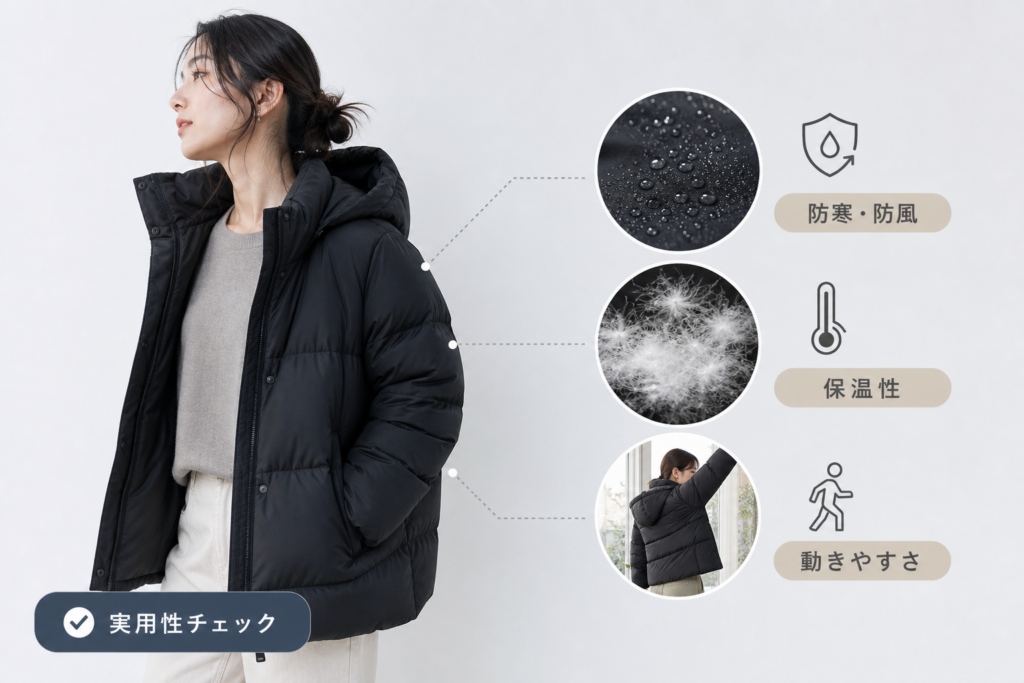 防寒機能と動きやすさで選ぶダウンの実用性チェック
