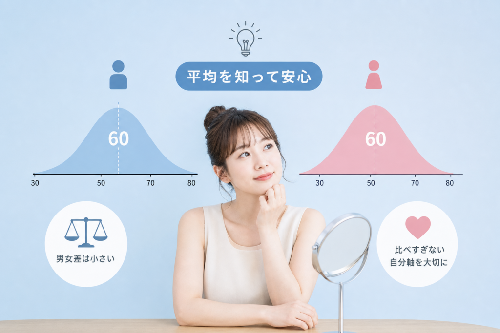 顔面偏差値60は「普通」なの?平均・男女差・「ひどい」と思った時に読むマインドガイド