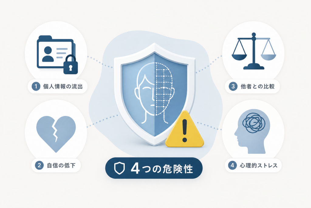 顔面偏差値診断の4つの危険性|個人情報から心理的リスクまで