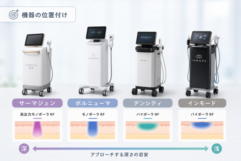 デンシティやインモード等との位置付け