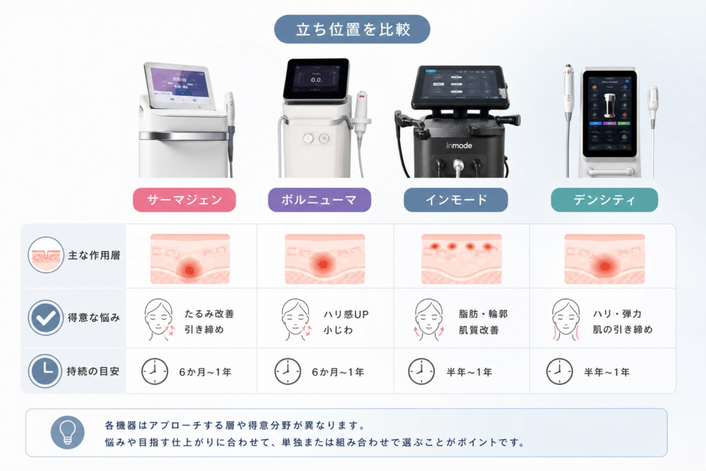 デンシティやインモード等との位置付け
