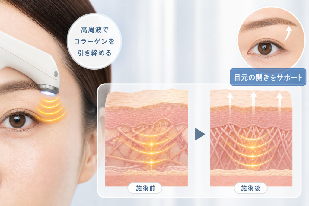 ボルニューマの仕組み：高周波でコラーゲンを引き締め目の開きを改善するメカニズム