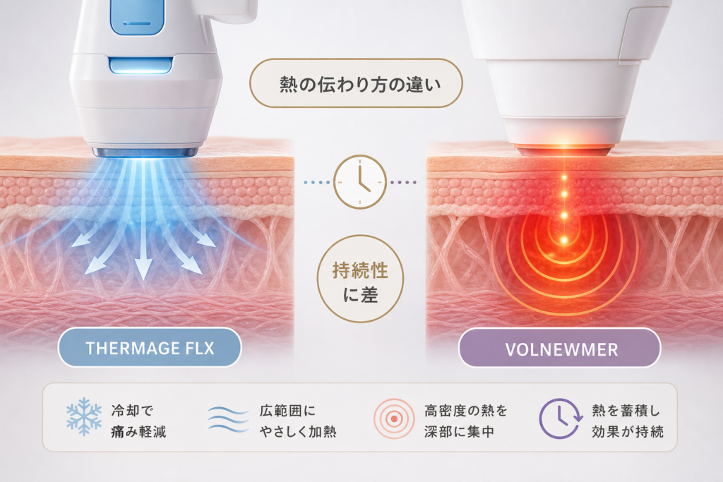 冷却と熱蓄積のコントロール|痛みと持続性の差
