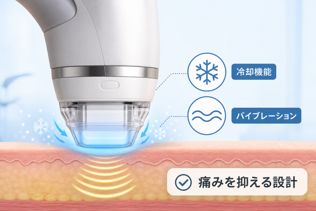 痛みを抑える冷却機能とバイブレーション構造の仕組み