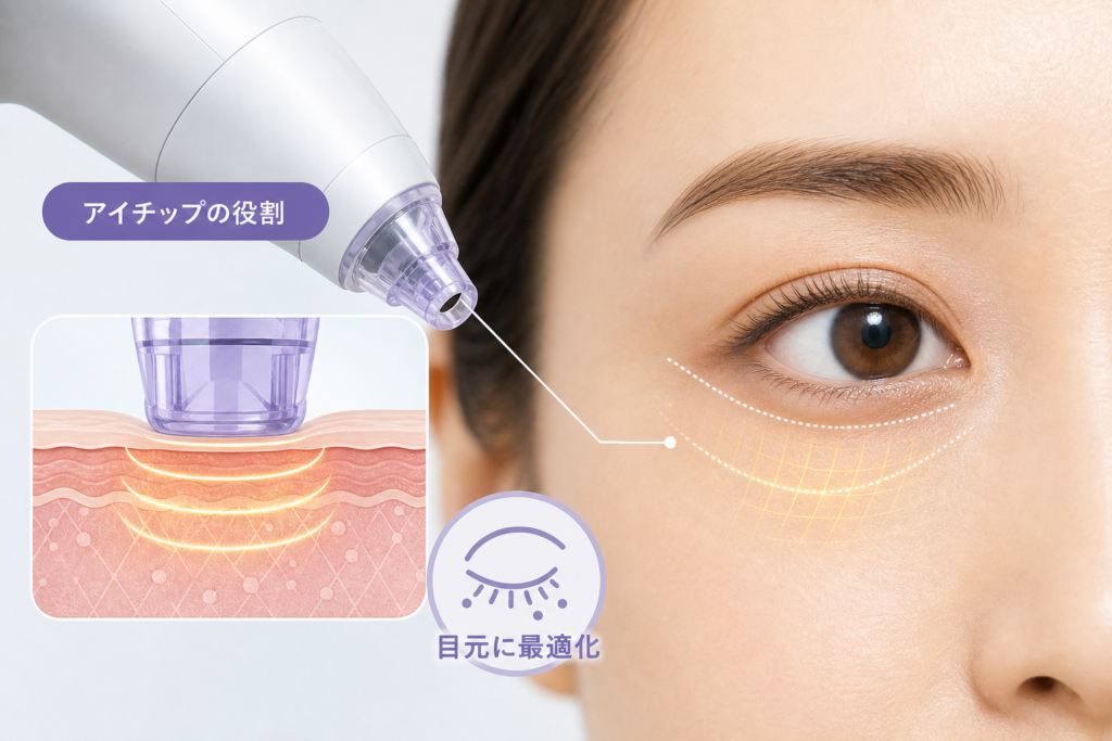 目元の細かい悩みに対応する専用アイチップの役割