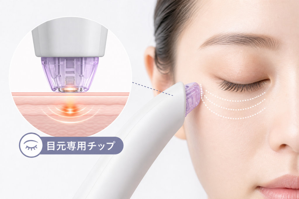 目元の細かい悩みに対応する専用アイチップの役割