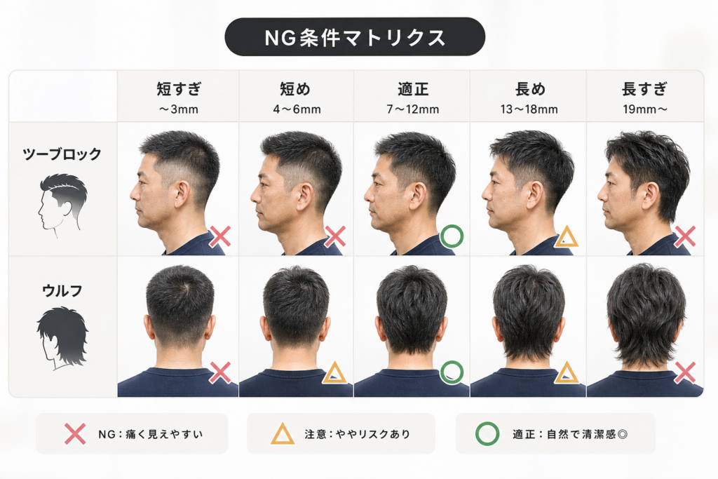 40代男性が「痛い」と言われる髪型NG条件と具体数値マトリクス