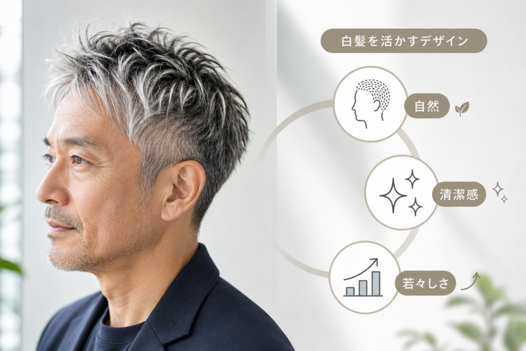 50代メンズにホワイトメッシュが選ばれる理由｜白髪を活かすメリット
