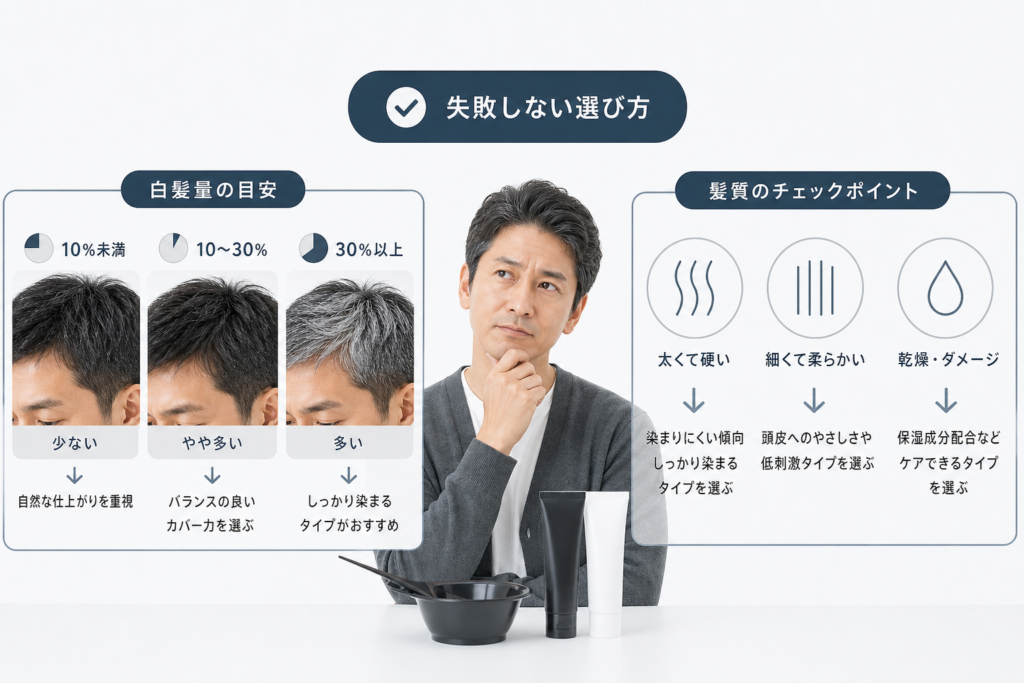 50代男性の白髪染め選び｜白髪量と髪質で見極める失敗しない基準
