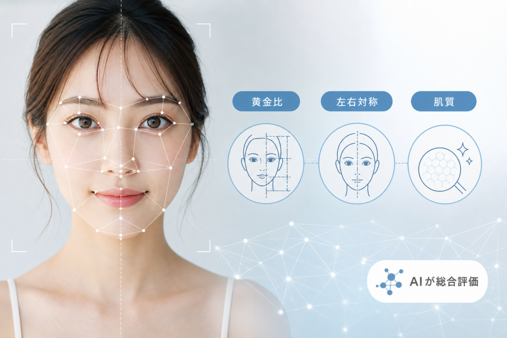 AI顔面偏差値診断の仕組みと評価ロジック|黄金比・左右対称・肌質