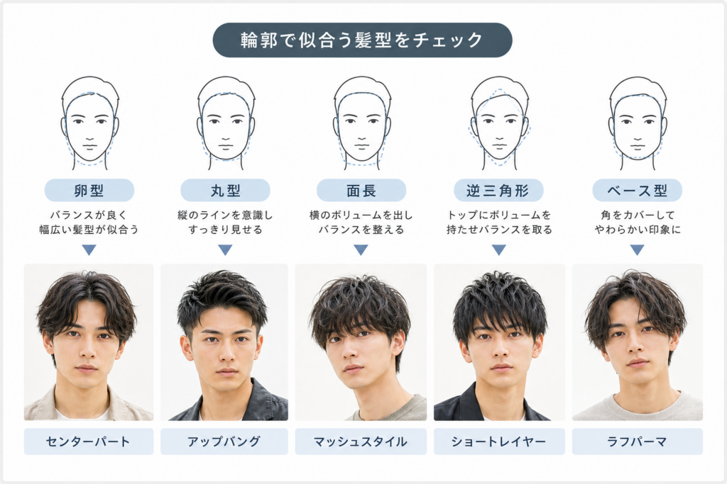 【セルフチェック】顔タイプと輪郭でわかるメンズの似合う髪型診断