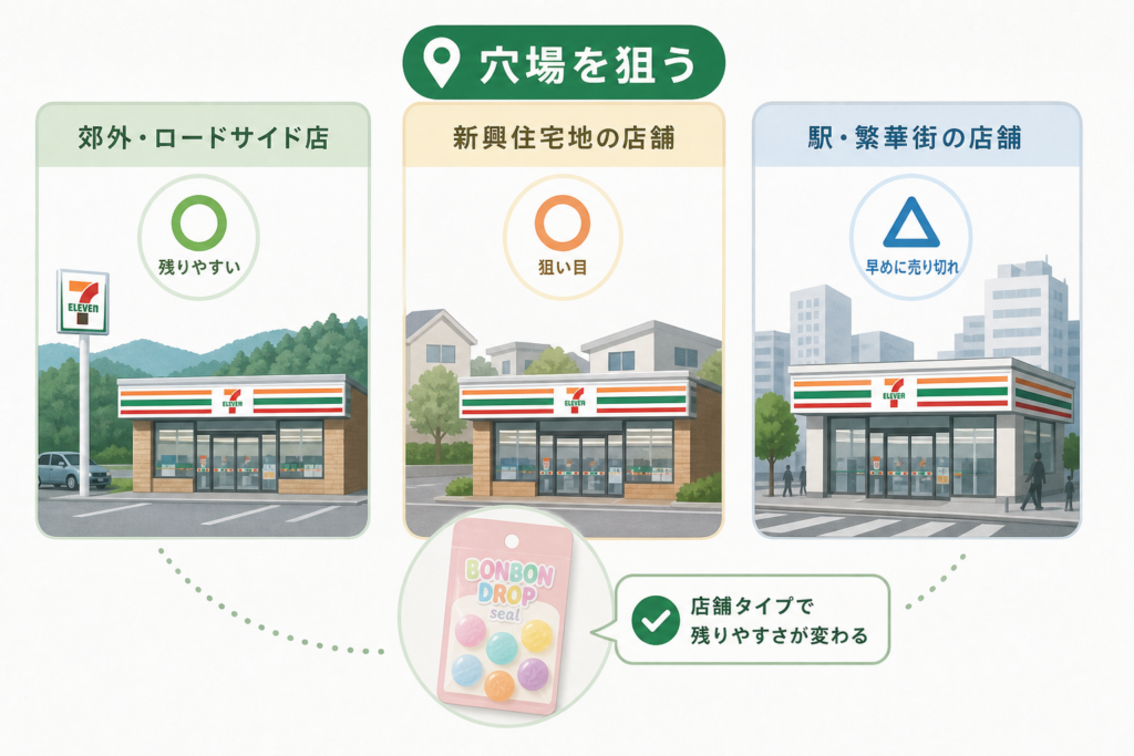 【店舗タイプ別】ボンボンドロップシールが残っている穴場セブンイレブン
