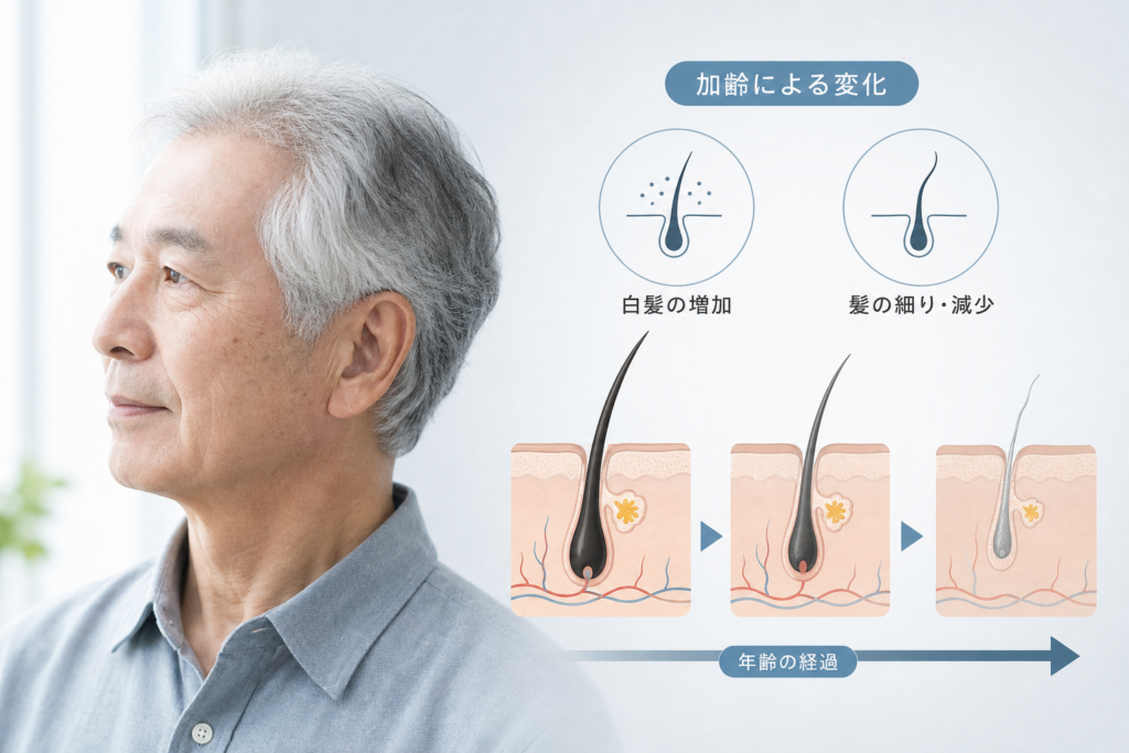 【統計・医学データ】70代の髪と頭皮のリアル事情|白髪・薄毛のメカニズム