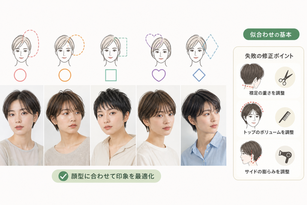 【顔型・体型別】女性のメンズカット似合わせ診断と失敗の修正ポイント