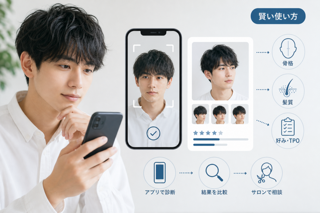 おすすめメンズ髪型診断AIアプリの比較と賢い使い方