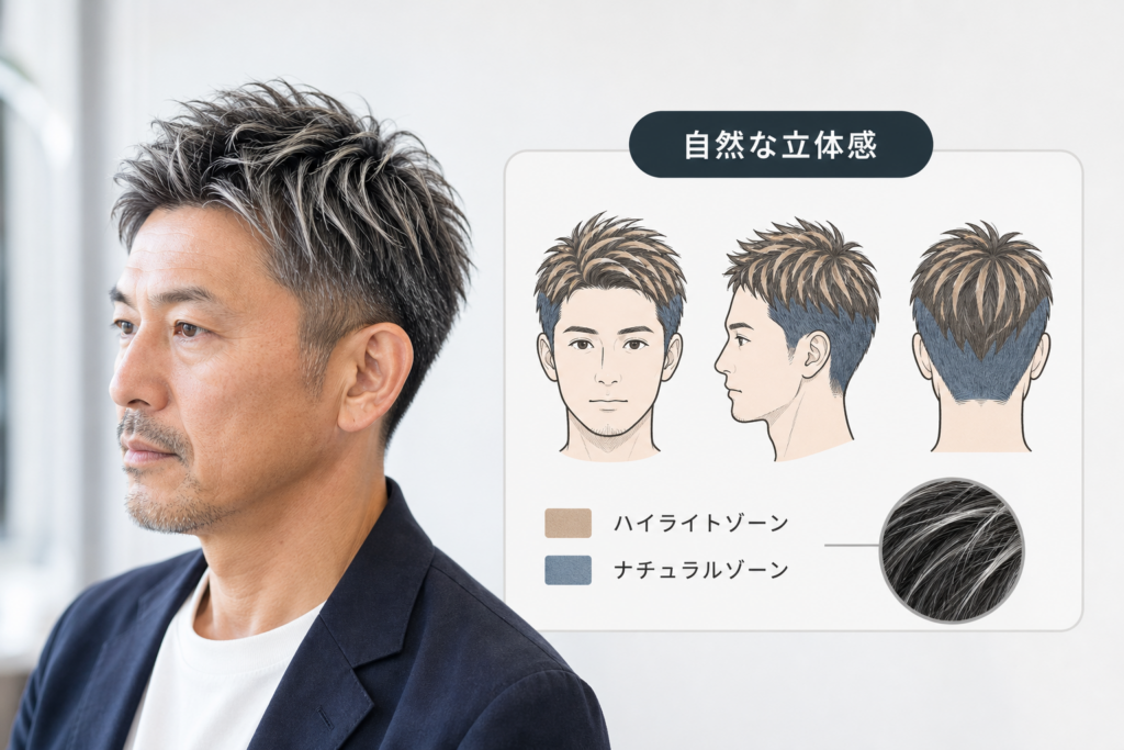 仕事で浮かないホワイトメッシュの配置｜50代メンズの黄金バランス