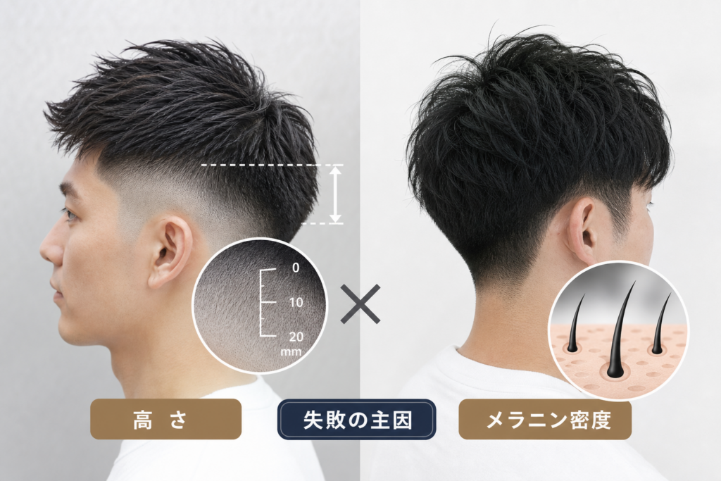 刈り上げメンズで失敗する最大の理由は「高さ」と「メラニン密度」
