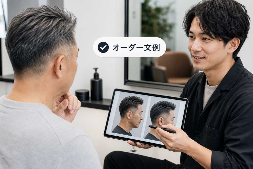 美容室で失敗しない!50代メンズツーブロックのオーダー文例
