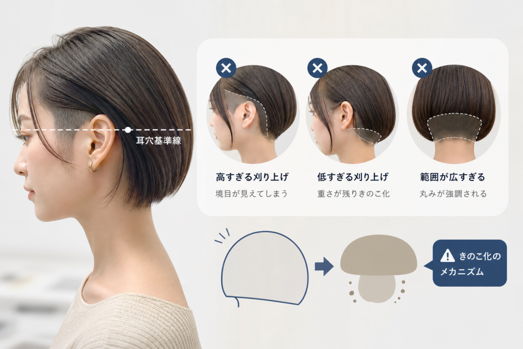 隠し刈り上げボブで失敗する3大原因と「きのこ化」のメカニズム