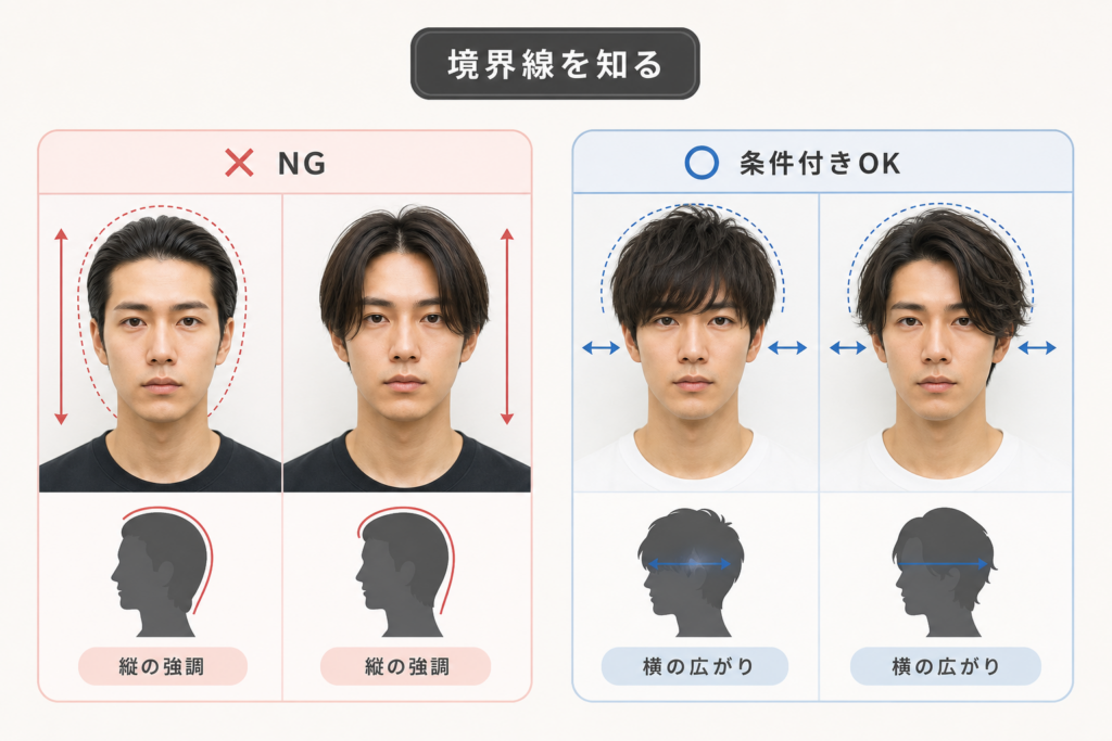 面長メンズのやってはいけないNG髪型と条件付きOKの境界線