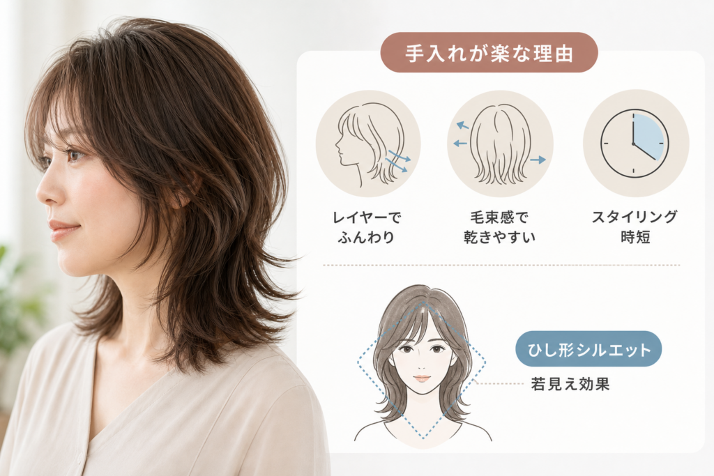 40代のミディアムウルフが「手入れが楽」な科学的理由と令和ネオウルフの特徴