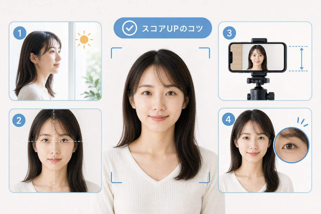 AI顔診断のスコアを正しく上げる撮影テクニック4選