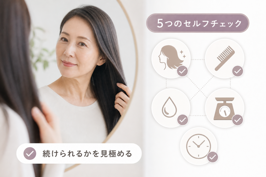【切る?続ける?】50代女性がロングヘアを維持できるか見極める5つのセルフチェック