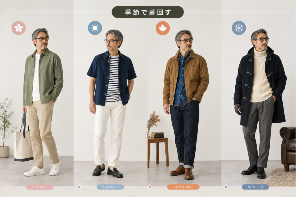 【季節別】50代男性のための品格アメカジ着回し実践コーディネート