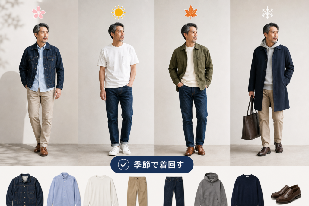 【季節別】50代男性のための品格アメカジ着回し実践コーディネート