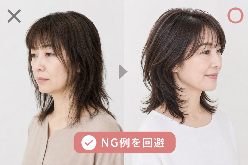 おばさん見え・若作り感を回避！40代ウルフカットの注意点と失敗例
