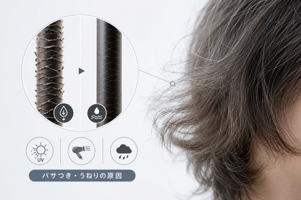 なぜ大人の長髪は不潔に見えるのか?毛髪科学から見るパサつきとうねり