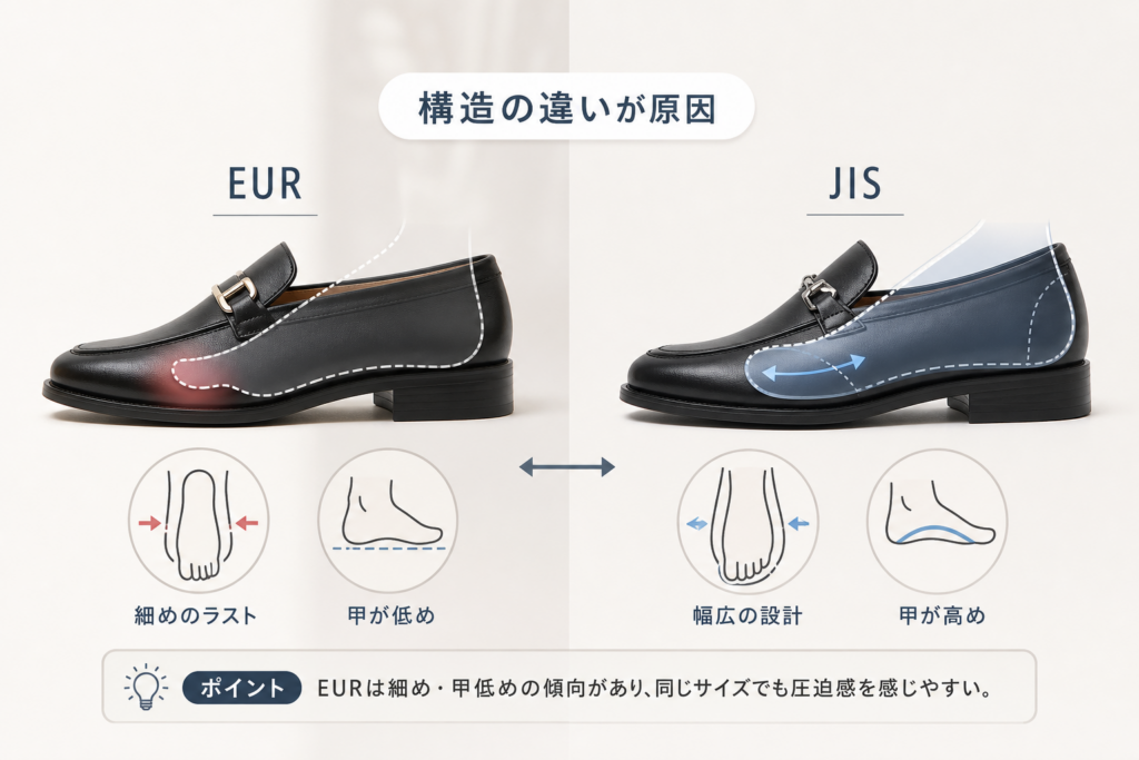 なぜ痛い?ZARAのEURサイズ(パリポイント)とJIS規格の構造的違い