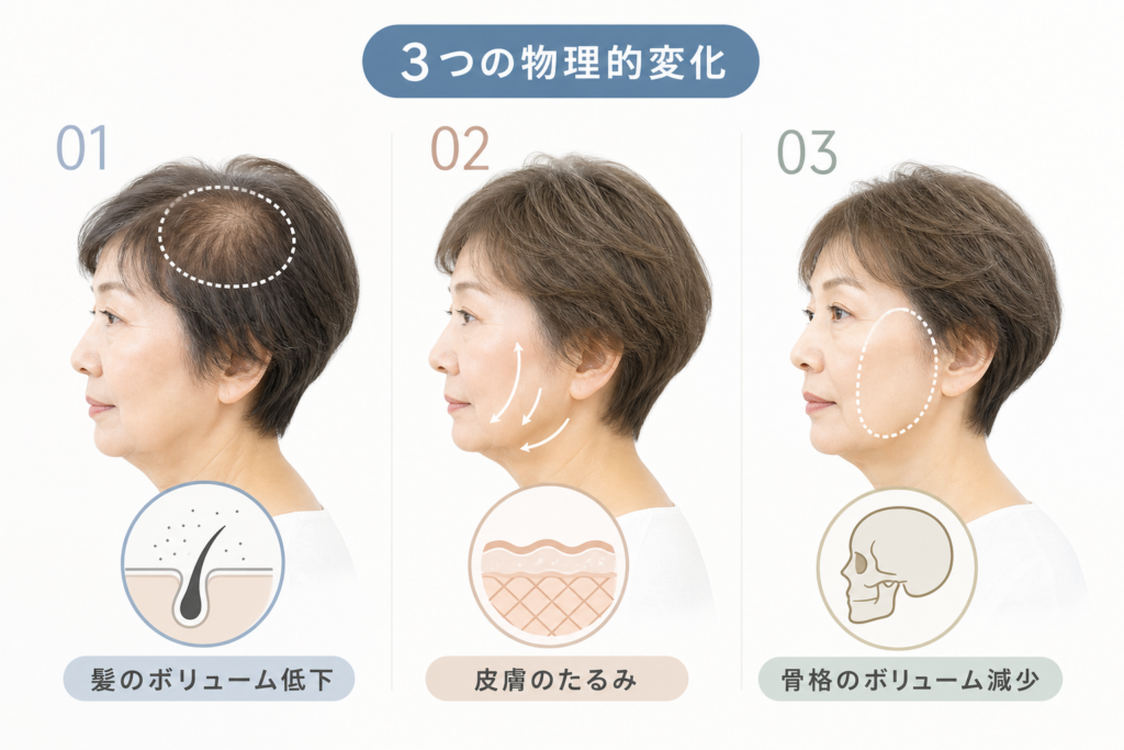 なぜ老けて見えるのか?60代の髪と骨格に起きる「3つの物理的変化」
