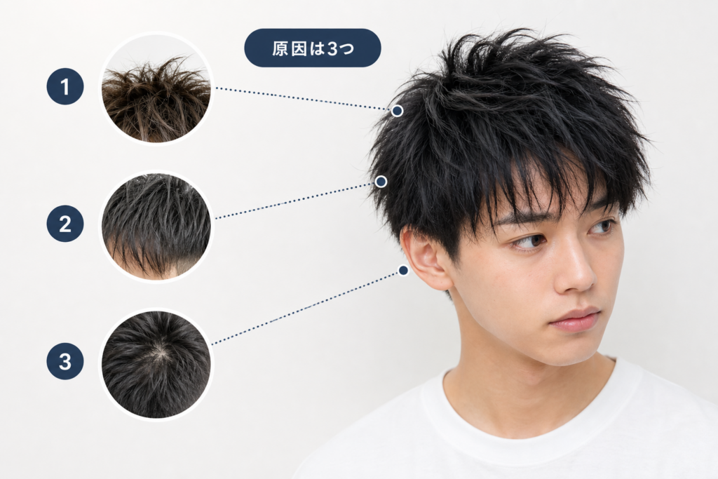 ノーセットのスパイキーショートが「ダサい寝癖」に見える3つの原因