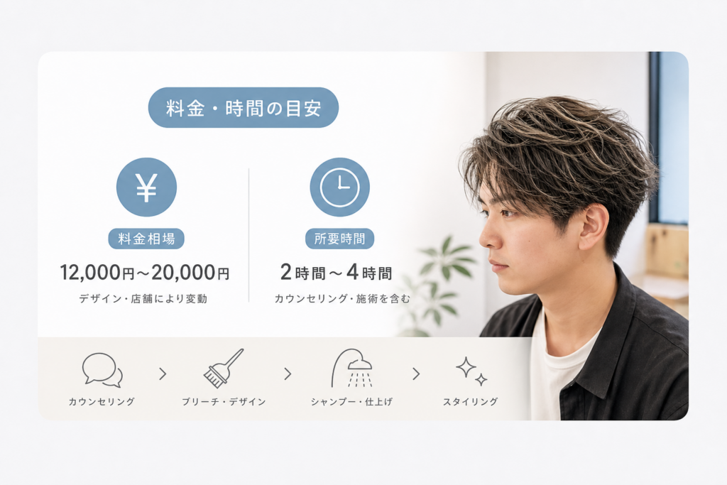 メンズバレイヤージュの料金相場と所要時間の目安