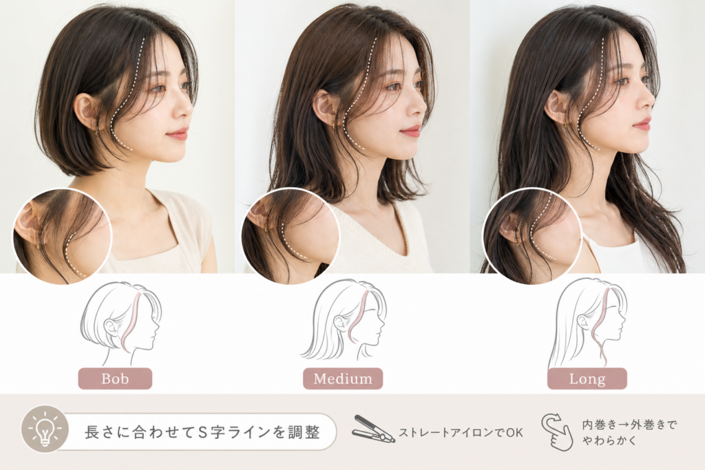 レングス別（ボブ・ミディアム・ロング）の触覚アレンジと注意点