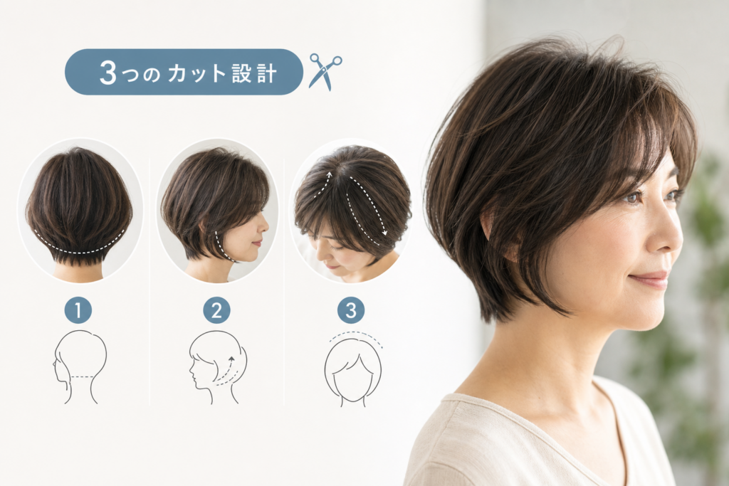手入れが楽&若見えを両立する50代くせ毛ボブ「3つのカット設計」