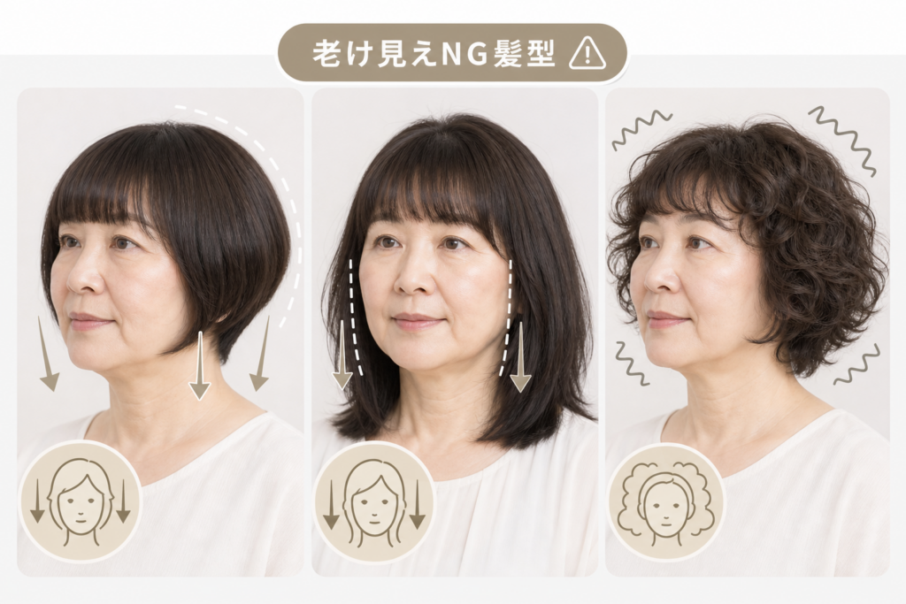 本気でおすすめしない!60代ぽっちゃりの老け見えNG髪型と顔型別リスク